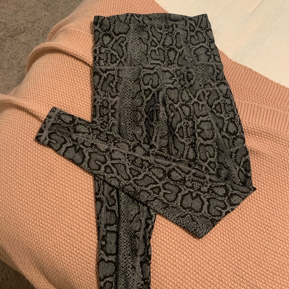Black Snakeskin High Waisted Leggings